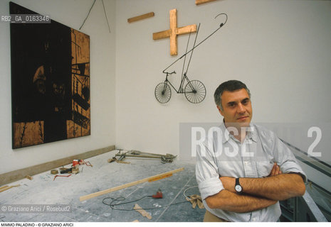 Caption: Nome: .PALADINO MIMMO.Descrizione: .ARTE / BICICLETTA BIENNALE CROCE.Credit: ©Graziano Arici/Rosebud2 / Costo: .A.Nazione: .ITALIA.Cittˆ: ..Data: .1988