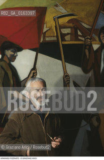 Caption: Nome: .PIZZINATO ARMANDO.Descrizione: .ARTE PITTORE FRONTE NUOVO DELLE ARTI / CON PIPA.Credit: ©Graziano Arici/Rosebud2 / Costo: .A.Nazione: .ITALIA.Cittˆ: ..Data: .1980