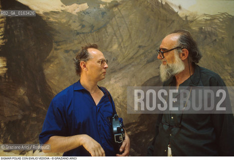 Caption: Nome: .POLKE SIGMAR.Descrizione: .ARTE PITTORE BIENNALE CINEPRESA CON EMILIO VEDOVA.Credit: ©Graziano Arici/Rosebud2 / Costo: .A.Nazione: .GERMANIA.Cittˆ: ..Data: .1982