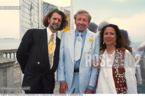Caption: Nome: .RAUSCHENBERG ROBERT.Descrizione: .ARTE PITTORE POP ART / CON FRANCESCO ILLY E ADELINA VON FUERSTENBERG.Credit: ©Graziano Arici/Rosebud2 / Costo: .A.Nazione: .USA.Cittˆ: ..Data: .1996