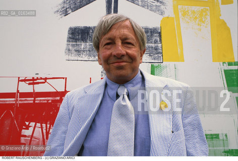 Nome: .RAUSCHENBERG ROBERT.Descrizione: .ARTE PITTORE POP ART.Credit: ©Graziano Arici/Rosebud2 / Costo: .A.Nazione: .USA.Cittˆ: .VENEZIA.Data: .1996.
