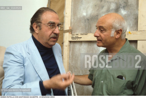 Caption: Nome: .ROTELLA MIMMO.Descrizione: .ARTE PITTORE CON SANTOMASO GIUSEPPE.Credit: ©Graziano Arici/Rosebud2 / Costo: .A.Nazione: .ITALIA.Cittˆ: ..Data: .1982