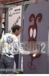 Nome: .SCHARF KENNY.Descrizione: .ARTE GRAFFITI.Credit: ©Graziano Arici/Rosebud2 / Costo: .A.Nazione: .USA.Cittˆ: .VENEZIA.Data: .1984.
