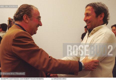 Nome: .SANTOMASO GIUSEPPE.Descrizione: .ARTE BIENNALE PITTORE / CON ROBERT RAUSCHENBERG.Credit: ©Graziano Arici/Rosebud2 / Costo: .A.Nazione: .ITALIA.Cittˆ: .VENEZIA.Data: .1988.