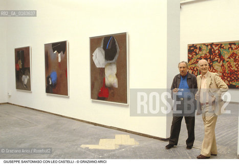 Nome: .SANTOMASO GIUSEPPE.Descrizione: .ARTE BIENNALE PITTORE CON IL GALLERISTA LEO CASTELLI.Credit: ©Graziano Arici/Rosebud2 / Costo: .A.Nazione: .ITALIA.Cittˆ: .VENEZIA.Data: .1988.
