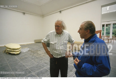 Caption: Nome: .SANTOMASO GIUSEPPE.Descrizione: .ARTE BIENNALE PITTORE CON MARIO MERZ.Credit: ©Graziano Arici/Rosebud2 / Costo: .A.Nazione: .ITALIA.Cittˆ: ..Data: .1988
