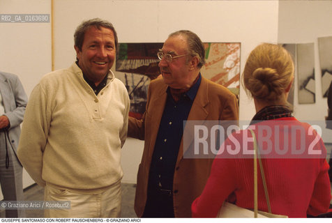 Caption: Nome: .SANTOMASO GIUSEPPE.Descrizione: .ARTE BIENNALE PITTORE / CON ROBERT RAUSCHENBERG.Credit: ©Graziano Arici/Rosebud2 / Costo: .A.Nazione: .ITALIA.Cittˆ: ..Data: .1988