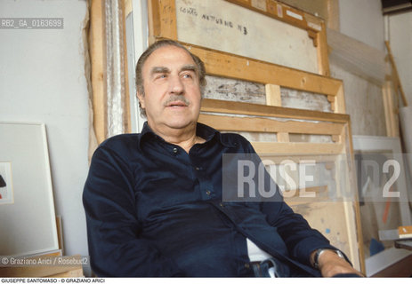 Caption: Nome: .SANTOMASO GIUSEPPE.Descrizione: .ARTE PITTORE NEL SUO STUDIO.Credit: ©Graziano Arici/Rosebud2 / Costo: .A.Nazione: .ITALIA.Cittˆ: ..Data: .1982