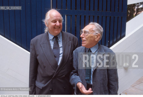 Caption: Nome: .CASTIGLIONI ACHILLE.Descrizione: .ARCHITETTO LIGHT DISIGNER/CON HANS HOLLEIN ALLA BIENNALE ARCHITETTURA.Credit: ©Graziano Arici/Rosebud2 / Costo: .A.Nazione: .ITALIA.Cittˆ: ..Data: .1996