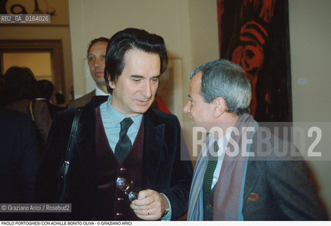 Caption: Nome: .PORTOGHESI PAOLO.Descrizione: .ARCHITETTURA ARCHITETTO/CON IL CRITICO DARTE ACHILLE BONITO OLIVA.Credit: ©Graziano Arici/Rosebud2 / Costo: .A.Nazione: .ITALIA.Cittˆ: ..Data: .1985