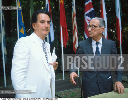 Caption: Nome: .PORTOGHESI PAOLO.Descrizione: .ARCHITETTURA ARCHITETTO/CON GIULIO CARLO ARGAN.Credit: ©Graziano Arici/Rosebud2 / Costo: .A.Nazione: .ITALIA.Cittˆ: ..Data: .1985