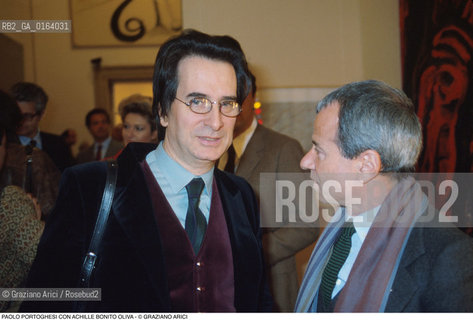 Caption: Nome: .PORTOGHESI PAOLO.Descrizione: .ARCHITETTURA ARCHITETTO/CON IL CRITICO DARTE ACHILLE BONITO OLIVA.Credit: ©Graziano Arici/Rosebud2 / Costo: .A.Nazione: .ITALIA.Cittˆ: ..Data: .1985