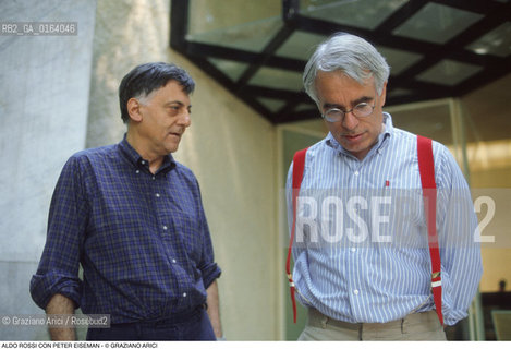 Caption: Nome: .ROSSI ALDO.Descrizione: .ARCHITETTURA ARCHITETTO/CON PETER EISEMAN ALLA BIENNALE ARCHITETTURA.Credit: ©Graziano Arici/Rosebud2 / Costo: .A.Nazione: .ITALIA.Cittˆ: ..Data: .1992