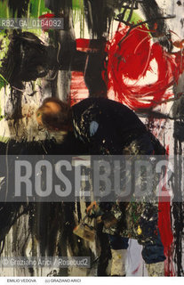 Nome: .VEDOVA EMILIO.Descrizione: .ARTE PITTORE NEL SUO STUDIO.Credit: ©Graziano Arici/Rosebud2 / Costo: .A.Nazione: .ITALIA.Cittˆ: .VENEZIA.Data: .1987.