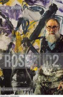 Caption: Nome: .VEDOVA EMILIO.Descrizione: .ARTE PITTORE NEL SUO STUDIO.Credit: ©Graziano Arici/Rosebud2 / Costo: .A.Nazione: .ITALIA.Cittˆ: ..Data: .1987