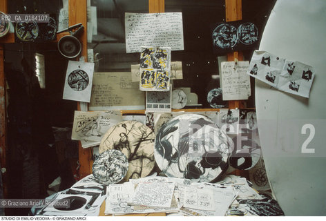 Caption: Nome: .VEDOVA EMILIO.Descrizione: .ARTE PITTORE / STUDIO DI EMILIO VEDOVA.Credit: ©Graziano Arici/Rosebud2 / Costo: .A.Nazione: .ITALIA.Cittˆ: ..Data: .1987