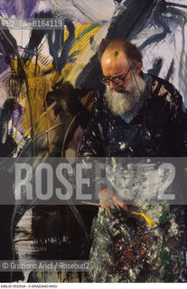 Caption: Nome: .VEDOVA EMILIO.Descrizione: .ARTE PITTORE NEL SUO STUDIO.Credit: ©Graziano Arici/Rosebud2 / Costo: .A.Nazione: .ITALIA.Cittˆ: ..Data: .1987