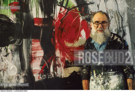 Caption: Nome: .VEDOVA EMILIO.Descrizione: .ARTE PITTORE NEL SUO STUDIO.Credit: ©Graziano Arici/Rosebud2 / Costo: .A.Nazione: .ITALIA.Cittˆ: ..Data: .1987