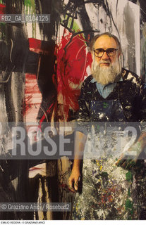 Caption: Nome: .VEDOVA EMILIO.Descrizione: .ARTE PITTORE NEL SUO STUDIO.Credit: ©Graziano Arici/Rosebud2 / Costo: .A.Nazione: .ITALIA.Cittˆ: ..Data: .1987
