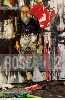 Caption: Nome: .VEDOVA EMILIO.Descrizione: .ARTE PITTORE NEL SUO STUDIO.Credit: ©Graziano Arici/Rosebud2 / Costo: .A.Nazione: .ITALIA.Cittˆ: ..Data: .1987