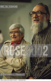 Caption: Nome: .VEDOVA EMILIO.Descrizione: .ARTE PITTORE /CON ALBERTO BURRI.Credit: ©Graziano Arici/Rosebud2 / Costo: .A.Nazione: .ITALIA.Cittˆ: ..Data: .1983