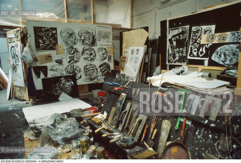 Caption: Nome: .VEDOVA EMILIO.Descrizione: .ARTE PITTORE / STUDIO.Credit: ©Graziano Arici/Rosebud2 / Costo: .A.Nazione: .ITALIA.Cittˆ: ..Data: .1987