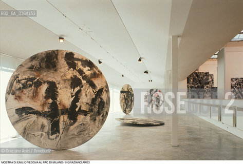 Caption: Nome: .VEDOVA EMILIO.Descrizione: .ARTE PITTORE / MOSTRA DI EMILIO VEDOVA AL PAC (PADIGLIONE DI ATRE CONTEMPORANEA) .Credit: ©Graziano Arici/Rosebud2 / Costo: .A.Nazione: .ITALIA.Cittˆ: .MILANO.Data: .1991