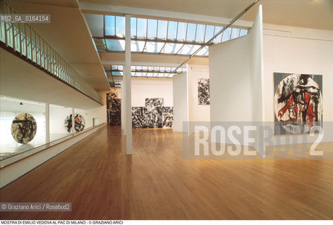 Caption: Nome: .VEDOVA EMILIO.Descrizione: .ARTE PITTORE / MOSTRA DI EMILIO VEDOVA AL PAC (PADIGLIONE DI ATRE CONTEMPORANEA) .Credit: ©Graziano Arici/Rosebud2 / Costo: .A.Nazione: .ITALIA.Cittˆ: .MILANO.Data: .1991