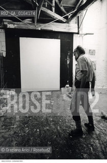 Caption: Nome: .VEDOVA EMILIO.Descrizione: .ARTE PITTORE NEL SUO STUDIO.Credit: ©Graziano Arici/Rosebud2 / Costo: .A.Nazione: .ITALIA.Cittˆ: ..Data: .1987