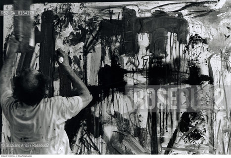 Caption: Nome: .VEDOVA EMILIO.Descrizione: .ARTE PITTORE NEL SUO STUDIO.Credit: ©Graziano Arici/Rosebud2 / Costo: .A.Nazione: .ITALIA.Cittˆ: ..Data: .1987