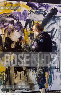 Nome: .VEDOVA EMILIO.Descrizione: .ARTE PITTORE NEL SUO STUDIO.Credit: ©Graziano Arici/Rosebud2 / Costo: .A.Nazione: .ITALIA.Cittˆ: ..Data: .1987.