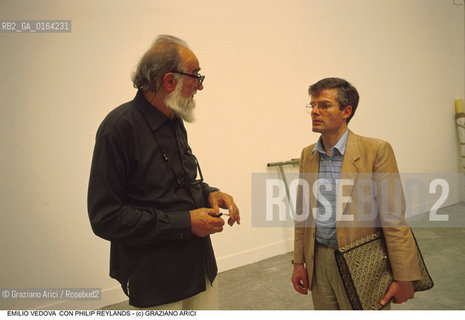 Nome: .VEDOVA EMILIO.Descrizione: .ARTE PITTORE / CON PHILIP REYLANDS.Credit: ©Graziano Arici/Rosebud2 / Costo: .A.Nazione: .ITALIA.Cittˆ: .MILANO.Data: .1982.