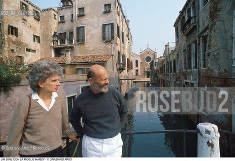 Nome: .DINE JIM.Descrizione: .ARTE PITTORE A VENEZIA / CON LA MOGLIE NANCY.Credit: ©Graziano Arici/Rosebud2 / Costo: .A.Nazione: .USA.Cittˆ: ..Data: .1988.