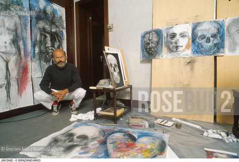 Nome: .DINE JIM.Descrizione: .ARTE PITTORE IN STUDIO .Credit: ©Graziano Arici/Rosebud2 / Costo: .A.Nazione: .USA.Cittˆ: ..Data: .1985.