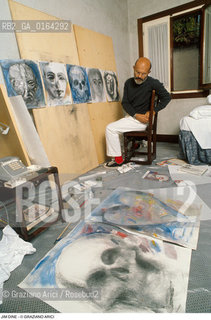 Nome: .DINE JIM.Descrizione: .ARTE PITTORE IN STUDIO .Credit: ©Graziano Arici/Rosebud2 / Costo: .A.Nazione: .USA.Cittˆ: ..Data: .1985.