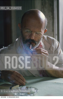 Nome: .DINE JIM.Descrizione: .ARTE PITTORE FUMA SIGARO.Credit: ©Graziano Arici/Rosebud2 / Costo: .A.Nazione: .USA.Cittˆ: .VENEZIA.Data: .1985.