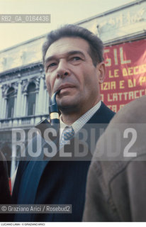 Caption: Nome: .LAMA LUCIANO.Descrizione: .POLITICO SINDACALISTA COMUNISTA SEGRETARIO GENERALE DELLA CGIL (I970-86) / A VENEZIA.POLITICAL COMMUNIST TRADE-UNIONIST GENERAL SECRETARY OF CGIL (1970-86) / IN VENICE.Credit: ©Graziano Arici/Rosebud2 / Costo: .A.Nazione: .ITALIA.ITALY.Cittˆ: ..Data: .1985