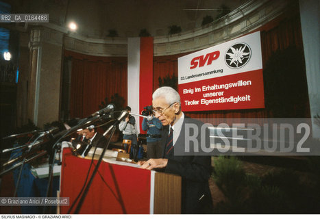 Caption: Nome: .MAGNAGO SILVIUS.Descrizione: .POLITICO PRESIDENTE DELLA SUDTIROLER VOLKSPARTI (1957-91) / CONVEGNO SVP.POLITICAL PRESIDENT OF SUDTIROLER VOLKSPARTI (1957-91).Credit: ©Graziano Arici/Rosebud2 / Costo: .A.Nazione: .ITALIA.ITALY.Cittˆ: ..Data: .1993