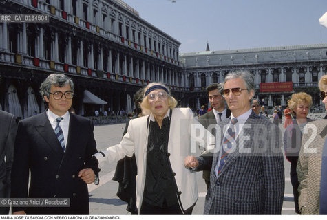 Caption: Nome: .MARIA JOSE DI SAVOIA.Descrizione: .EX REGINA DITALIA MOGLIE DI UMBERTO I DI SAVOIA / CON IL SINDACO DI VENEZIA NEREO LARONI IN PIAZZA SAN MARCO.EX QUEEN OF ITALY WIFE OF UMBERTO I OF SAVOIA  / WITH NEREO LARONI MAYOR OF VENICE IN  PIAZZA SAN MARCO.Credit: ©Graziano Arici/Rosebud2 / Costo: .A.Nazione: .BELGIO.BELGIUM.Cittˆ: ..Data: .1987