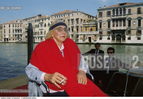 Caption: Nome: .MARIA JOSE DI SAVOIA.Descrizione: .EX REGINA DITALIA MOGLIE DI UMBERTO I DI SAVOIA / A VENEZIA .EX QUEEN OF ITALY WIFE OF UMBERTO I OF SAVOIA / IN VENICE.Credit: ©Graziano Arici/Rosebud2 / Costo: .A.Nazione: .BELGIO.BELGIUM.Cittˆ: ..Data: .1987
