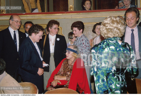 Caption: Nome: .MARIA JOSE DI SAVOIA.Descrizione: .EX REGINA DITALIA MOGLIE DI UMBERTO I DI SAVOIA / NEL GRAN TEATRO LA FENICE DI VENEZIA.EX QUEEN OF ITALY WIFE OF UMBERTO I OF SAVOIA  / IN THE GRAN TEATRO LA FENICE OF VENICE.Credit: ©Graziano Arici/Rosebud2 / Costo: .A.Nazione: .BELGIO.BELGIUM.Cittˆ: ..Data: .1987
