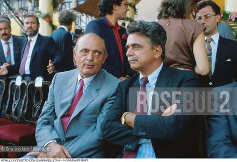 Caption: Nome: .OCCHETTO ACHILLE.Descrizione: .POLITICO SEGRETARIO DEL PARTITO COMUNISTA ITALIANO (1988-1991) SEGRETARIO DEL PDS - PARTITO DEMOCRATICO DELLA SINISTRA - (1991-1994) / CON GIANNI PELLICANI.POLITICAL SECRETARY OF ITALIAN COMMUNIST PARTY  (1988-1991)  SECRETARY OF PDS (1991-1994) / WITH GIANNI PELLICANI.Credit: ©Graziano Arici/Rosebud2 / Costo: .A.Nazione: .ITALIA.ITALY.Cittˆ: ..Data: .1989