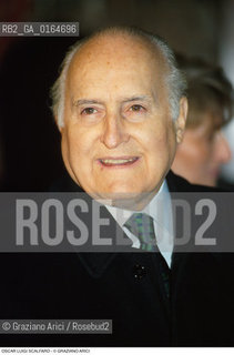 Caption: Nome: .SCALFARO OSCAR LUIGI.Descrizione: .POLITICO DEMOCRAZIA CRISTIANA (DC) PRESIDENTE DELLA REPUBBLICA .POLITICAL ITALIAN CHRISTIAN DEMOCRATIC PARTY (DC) PRESIDENT OF REPUBLIC .Credit: ©Graziano Arici/Rosebud2 / Costo: .A.Nazione: .ITALIA.ITALY.Cittˆ: ..Data: .1996