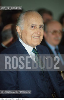 Caption: Nome: .SCALFARO OSCAR LUIGI.Descrizione: .POLITICO DEMOCRAZIA CRISTIANA (DC) PRESIDENTE DELLA REPUBBLICA .POLITICAL ITALIAN CHRISTIAN DEMOCRATIC PARTY (DC) PRESIDENT OF REPUBLIC .Credit: ©Graziano Arici/Rosebud2 / Costo: .A.Nazione: .ITALIA.ITALY.Cittˆ: ..Data: .1996