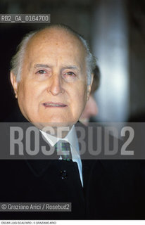 Caption: Nome: .SCALFARO OSCAR LUIGI.Descrizione: .POLITICO DEMOCRAZIA CRISTIANA (DC) PRESIDENTE DELLA REPUBBLICA .POLITICAL ITALIAN CHRISTIAN DEMOCRATIC PARTY (DC) PRESIDENT OF REPUBLIC .Credit: ©Graziano Arici/Rosebud2 / Costo: .A.Nazione: .ITALIA.ITALY.Cittˆ: ..Data: .1996