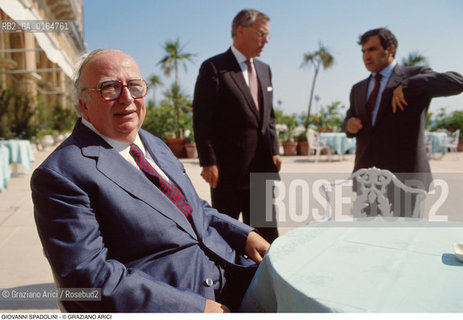 Caption: Nome: .SPADOLINI GIOVANNI.Descrizione: .STORICO POLITICO PRI (PARTITO REPUBBLICANO ITALIANO) EX PRESIDENTE DEL CONSIGLIO (1981-82) PRESIDENTE DEL SENATO (1987-94) SENATORE A VITA DAL 1991 / AL LIDO DI VENEZIA.HISTORIC POLITICAL PRI (ITALIAN REPUBLIC PARTY) EX PRIME MINISTER (1981-82)  PRESIDENT OF SENATE (1987-94)  LIFE SENATOR SINCE 1991/ IN LIDO OF VENICE.Credit: ©Graziano Arici/Rosebud2 / Costo: .A.Nazione: .ITALIA.ITALY.Cittˆ: ..Data: .1992