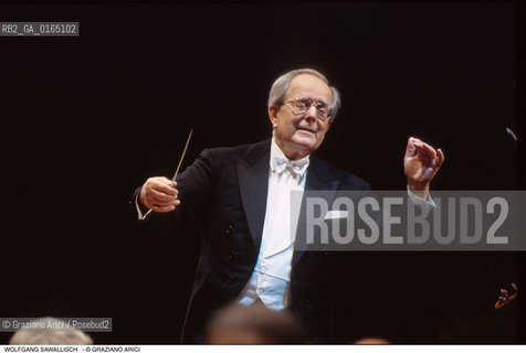 Caption: Nome:.SAWALLISCH WOLFGANG.Descrizione:.MUSICA CLASSICA DIRETTORE DORCHESTRA.CLASSICAL MUSIC CONDUCTOR.Credit:.Graziano Arici/Rosebud2/.Costo:.A.Nazione:.GERMANIA.GERMANY.Cittˆ:..Data:.1997