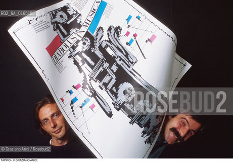 Caption: Caption: Nome: .TAPIRO.Descrizione: .alias CAMPLANI ENRICO E PESCOLDERUNG GIGI / GRAFICI / CON MANIFESTO.Credit: ©Graziano Arici/Rosebud2 / Costo: .A.Nazione: .ITALIA.Cittˆ: ..Data: .1985