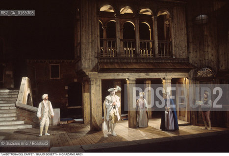 Caption: Caption: Nome: .LA BOTTEGA DEL CAFFE .Descrizione: .TEATRO / OPERA DI CARLO GOLDONI / DELLA COMPAGNIA GIULIO BOSETTI / TEATRO STABILE CARLO GOLDONI / IN CAMPO SAN TROVASO.Credit: ©Graziano Arici/Rosebud2 Costo: .A.Nazione: .ITALIA.Cittˆ: ..Data: .1990.
