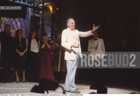 Nome: .BIENNALE TEATRO 1985.Descrizione: .DARIO FO PARTECIPA ALLOMAGGIO A EDUARDO DE FILIPPO / AL TEATRO GOLDONI / SULLO SFONDO VITTORIO GASSMAN .Credit: ©Graziano Arici/Rosebud2 .Nazione: .ITALIA.Cittˆ: ..Data: .1985